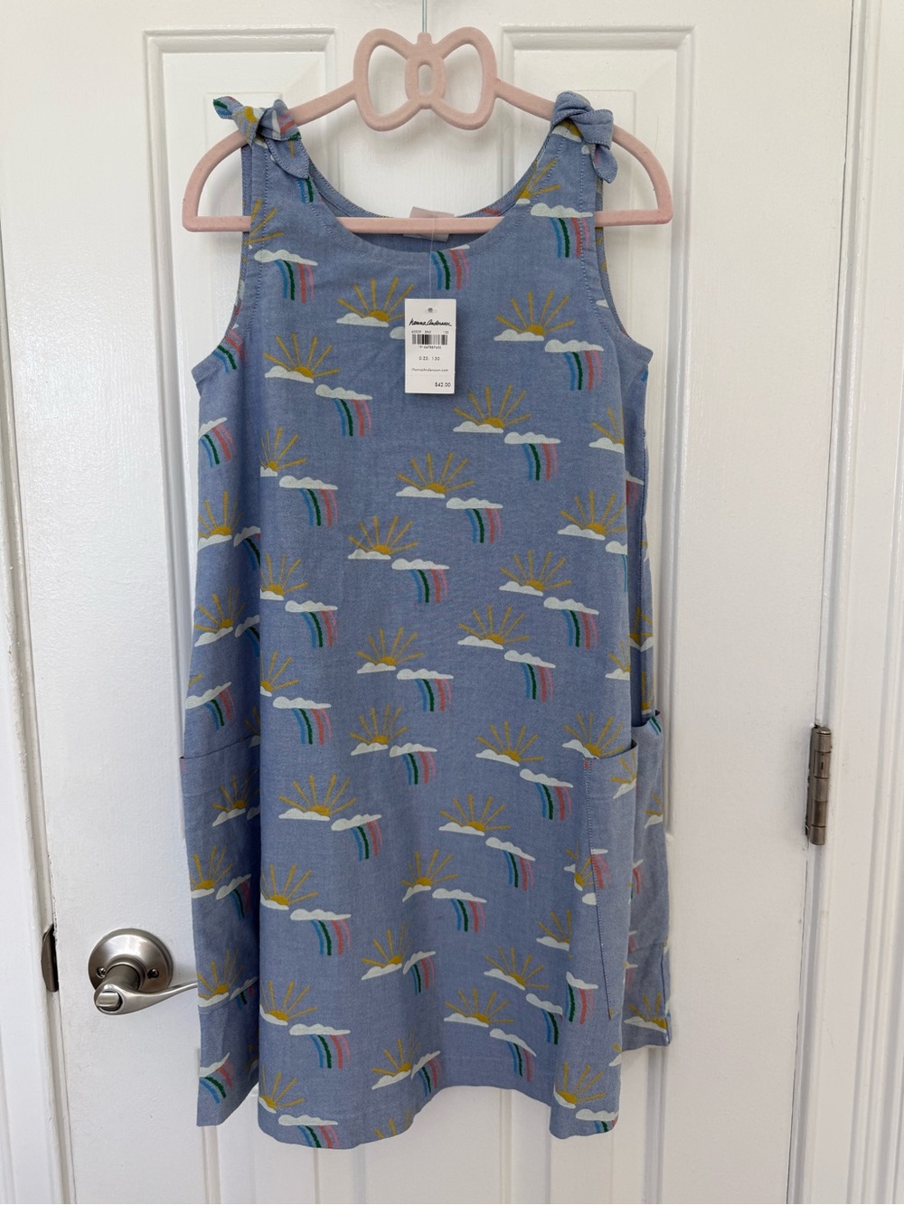 New with Tags Hanna Andersson Oxford Blue Rainbow Pillowcase Chambray Dress
